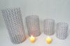 small silver crystal candle holder